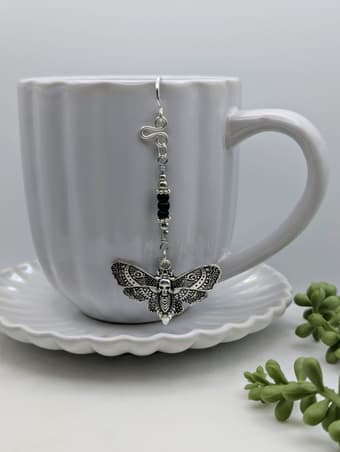 Death Moth Tea Bag Charm Weight